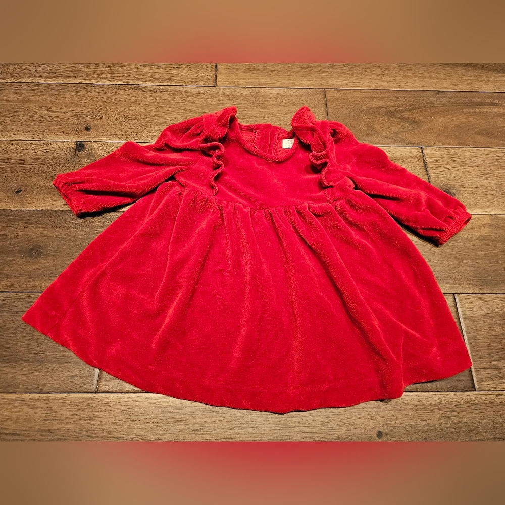 Rise Little Earthling Soft Red Long Sleeve Dress 9β12 Months